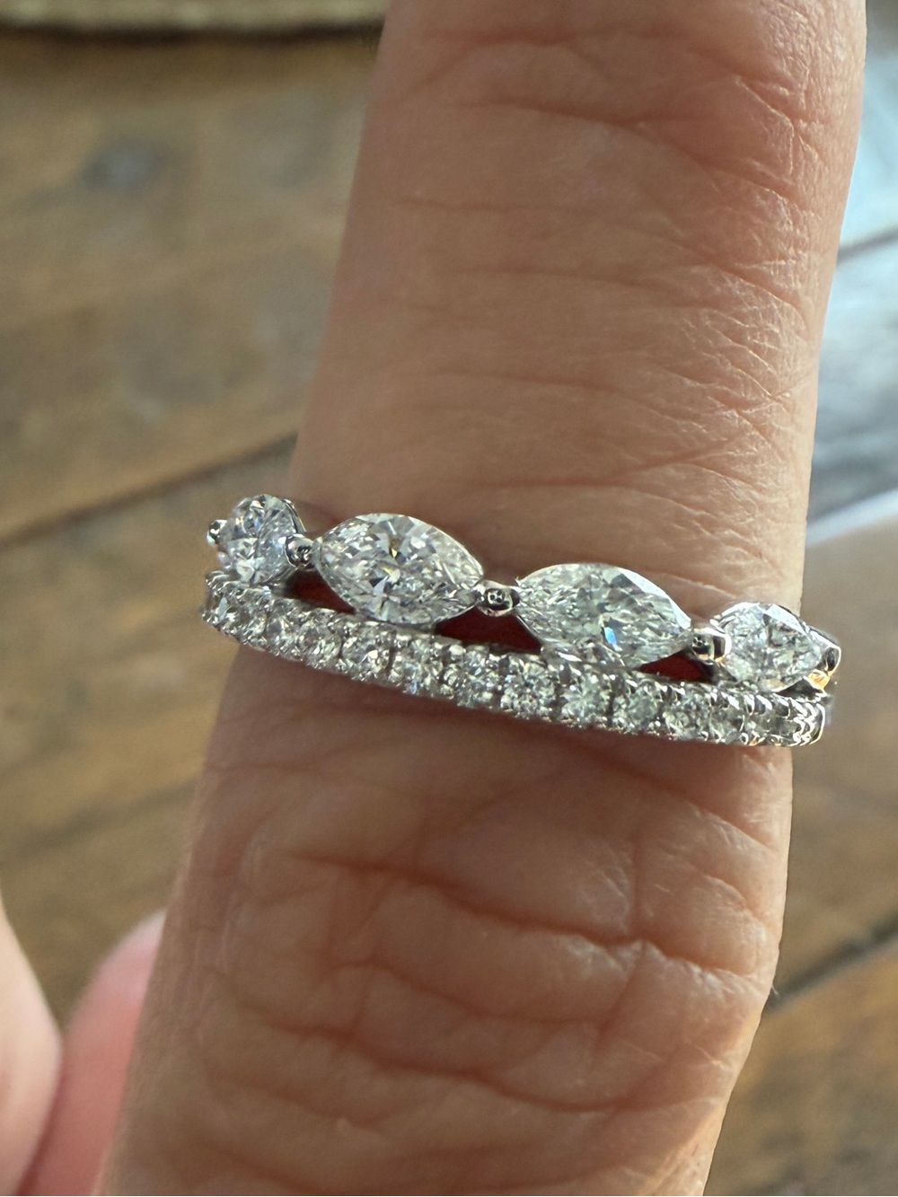 Kay Jewelers Now + Forever Lab-Grown Diamond Marq & Round-Cut Band Ring (1 ring)